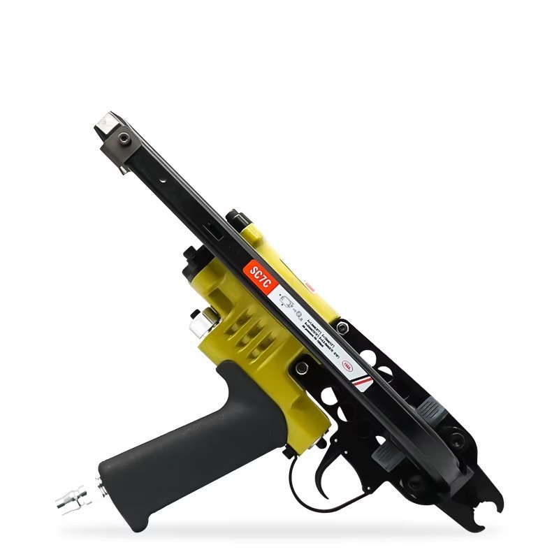 Pneumatic C hog ring gun compatible with SC7C and SC7E hog rings for industrial use