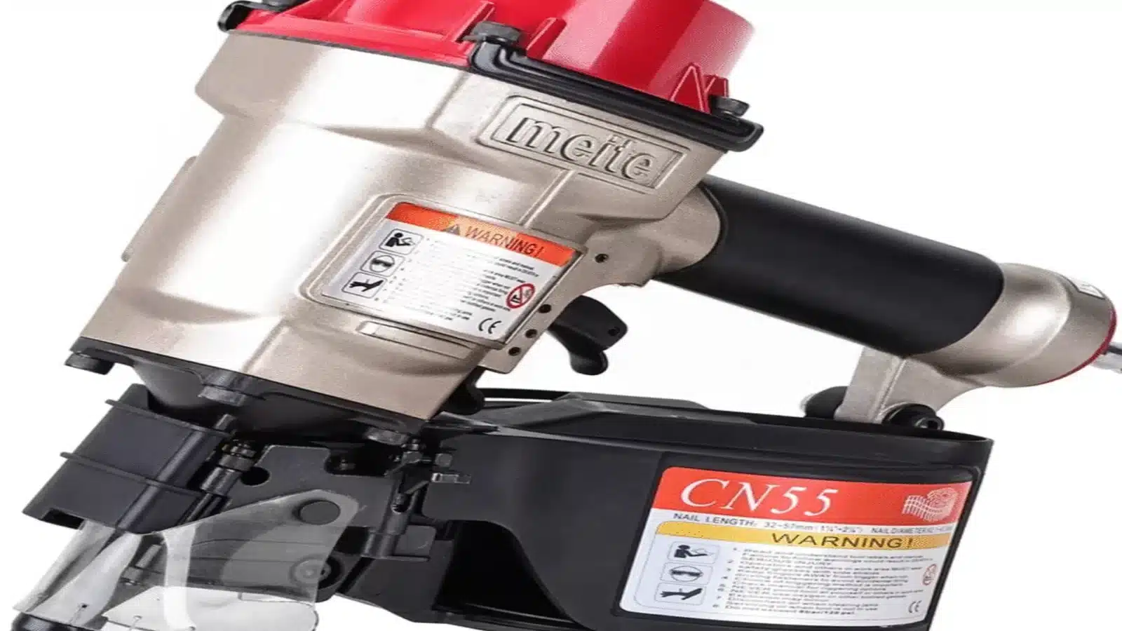 Coil nailer magazine and nose detail
